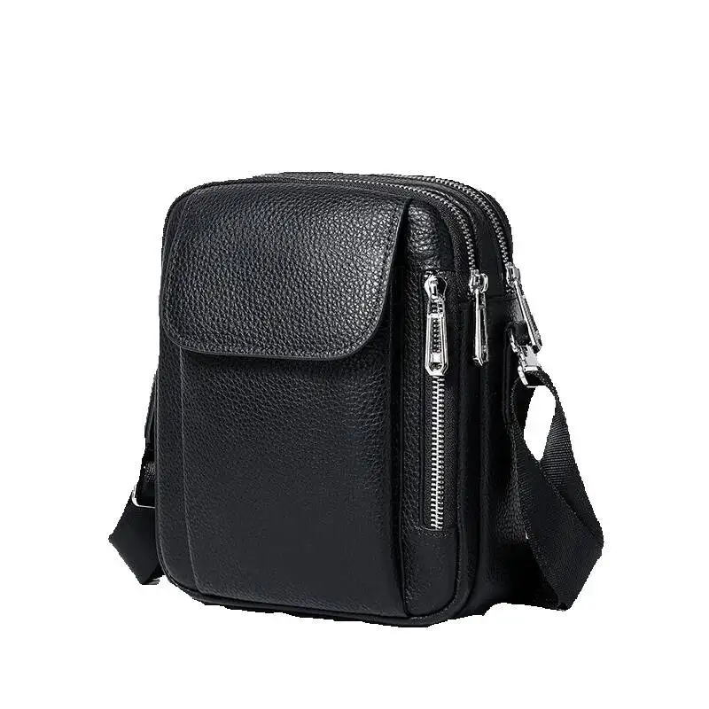 حقيبة صدر للرجال حقيبة كروس جديدة من الجلد الطبيعي الراقية ، حقيبة كتف عصرية من جلد البقر بطبقة علوية كاجوال للرجال حقيبة كتف فاخرة للرجال #1