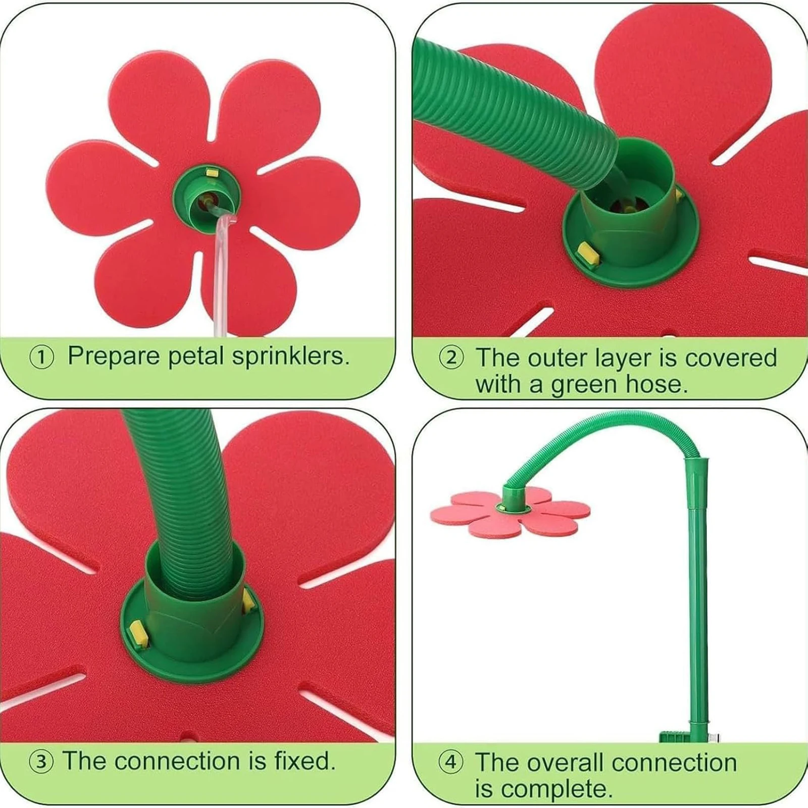 41.73Inch Plastic Crazy Dancing Flower Water Sprinklers Wide Coverage 360 Degree Rotating Dual-Pin Dancing Daisy Sprinkler EU/US