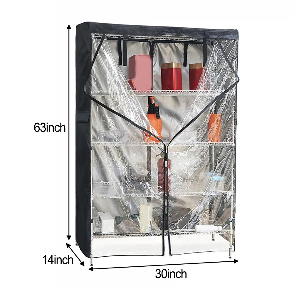 

Dustproof Shelf Cover Heavy Duty Shelf Cover Indoor Storage 210D Oxford Fabric Double-way Zipper For Shelving Units