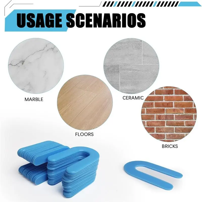 A84E-Plastic U-Shaped Horseshoe For Tile Spacers(400Pcs), 1/16-Inch For Floor For Tile Leveling System Installation