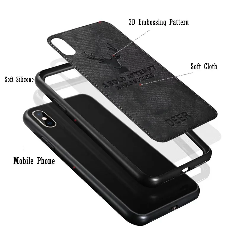 Rugged Cloth Case For Huawei P50 P20 P30 Pro P40 Lite E Nova 5T 7i P Smart 2021 Y5 Y6 Y9 Prime 2019 Cloth Cover Elk Deer Shell - view 3