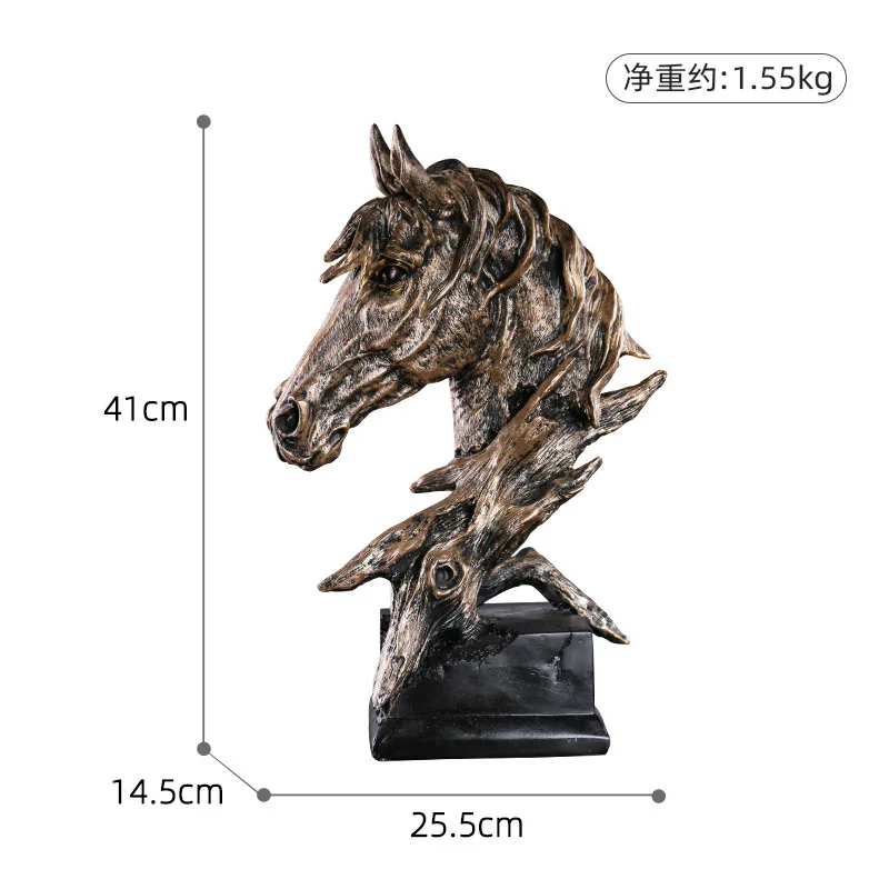 Sculpture artisanale en forme de cheval en résine, Sculpture de bibelots, présentoir de Statue, accessoires de décoration