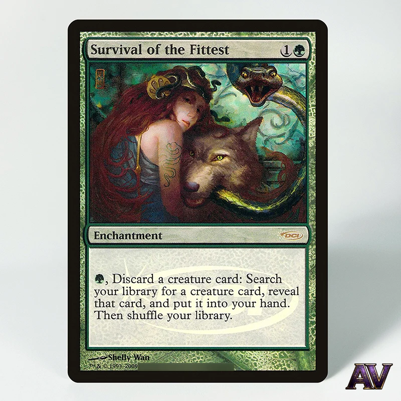 

Survival of the Fittest Enchantment Judge Cards Set Land Command Deck Set TCG Hobby Magical Card Proxy Card with holographic