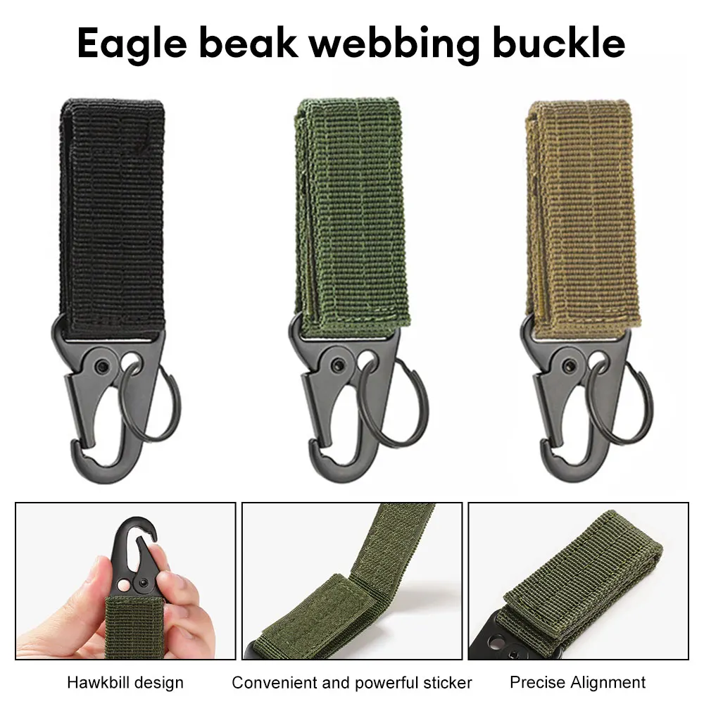 High Strength Nylon Key Hook Belt Buckle Hanging Camping Hiking Accessories Hook Clip Belt Key Chain Loop Key Clips  Key Holder