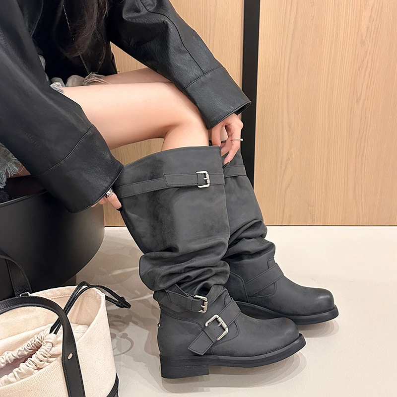YUYIN New Design Round Toe Wom - High Knee Heel Boots 评论和价格