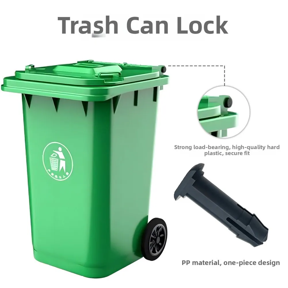 Heavy-Duty Hinge Pins for Waste Bins 4PCS Replacement Clips Stable Lid Closure During Collection and Wind Exposure