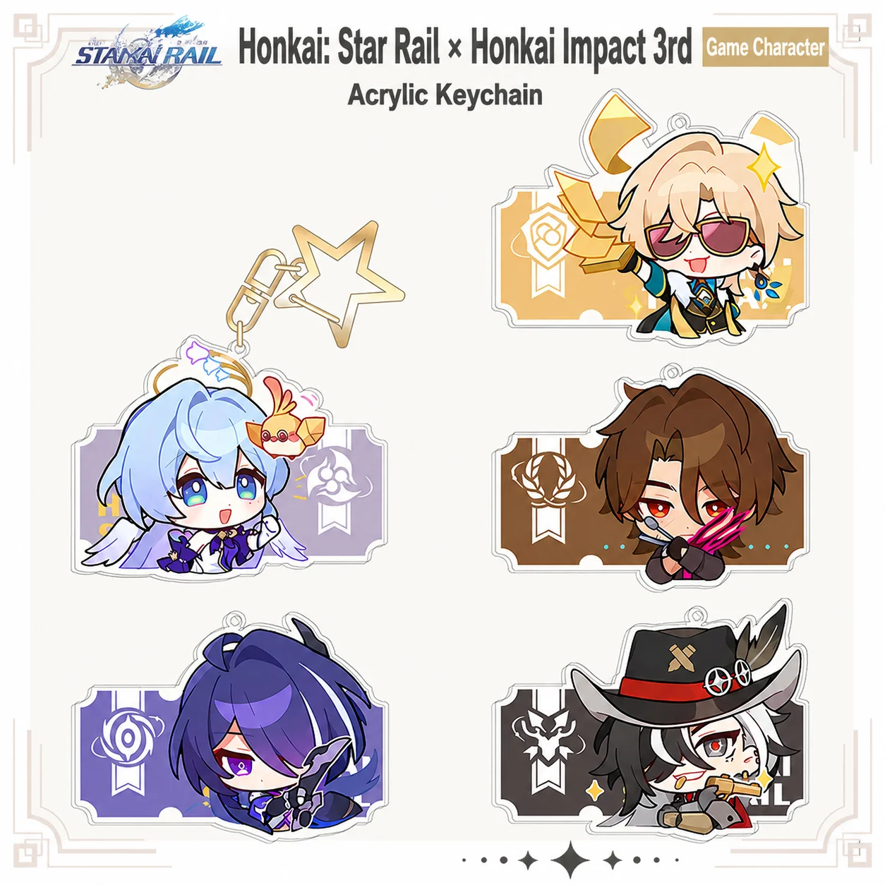 1Pc Anime Game Honkai: Star Rail Robin Aventurine Keyring Backpacks Keychain Accessories Game Peripheral  Men's Car Key Pendant