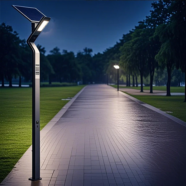 Factory Direct 30W Led Landscape Street Post Pole Bollard Light Stainless Iron IP65 Outdoor Solar Garden Pole Lamp