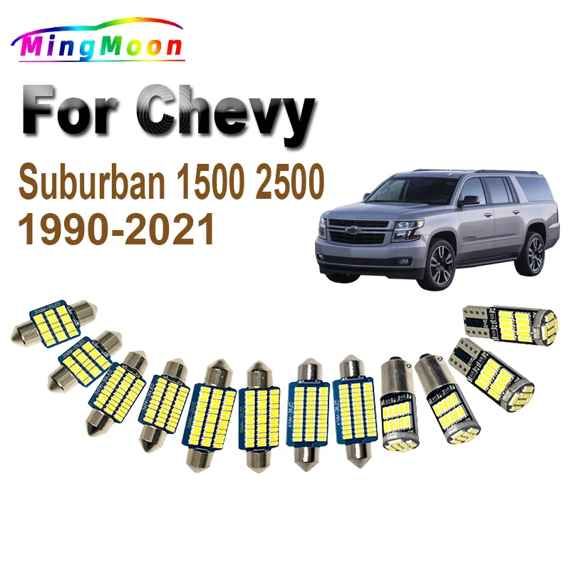 Car Bulbs For Chevrolet Chevy Suburban 1500 2500 1990-2016 2017 2018 2019 2020 2021 LED Interior Map Reading Dome Light Kit