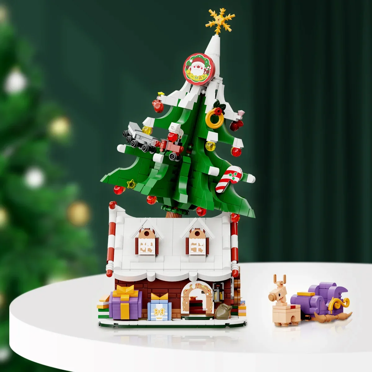 Weihnachten Baum Haus Bausteine Montage Spielzeug Santa Claus Block Kinder DIY Bildung Spielzeug Hause Dekorative Ornamente Weihnachten Geschenke