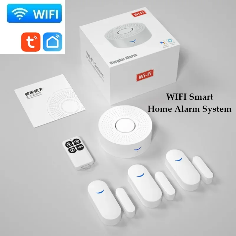 

Tuya Wi-Fi умная домашняя сигнализация 433 МГц охранная сигнализация сирена Smart Life управление приложением беспроводная домашняя сигнализация комплекты систем