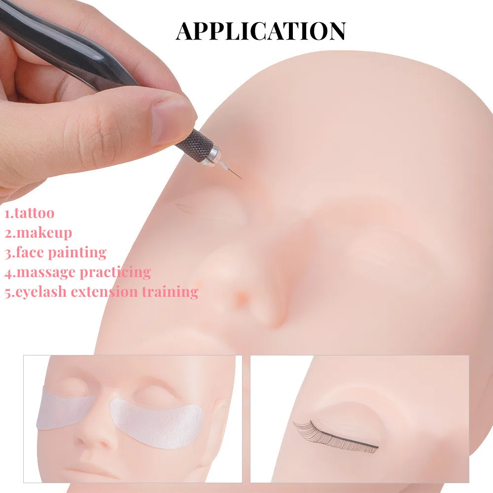 Training Mannequin Flat Head Practice Make Up Model Eyelash Extensions