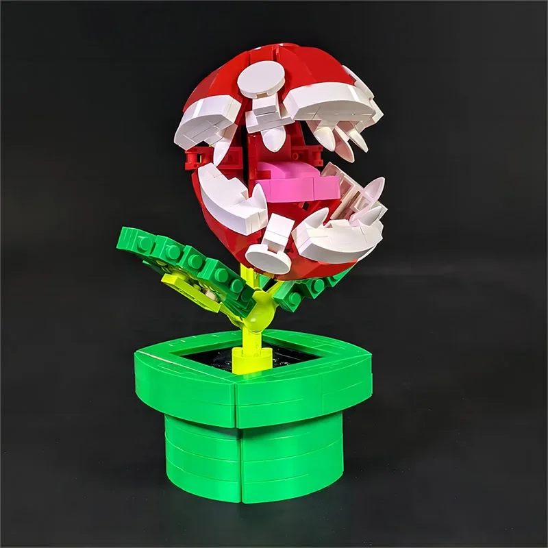 MOC planta Chomper hombre Eater flor modelo Audrey II horror tienda pequeña en maceta bloques de construcción conjunto rompecabezas juguetes para niños regalo de cumpleaños