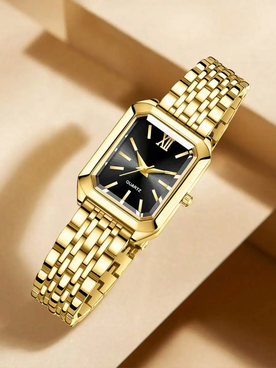 1pc Women's Silver Strap Fashion Casual Classic Square Minimalist Dial Quartz Watch, Suitable For Daily Wear Or Traditional