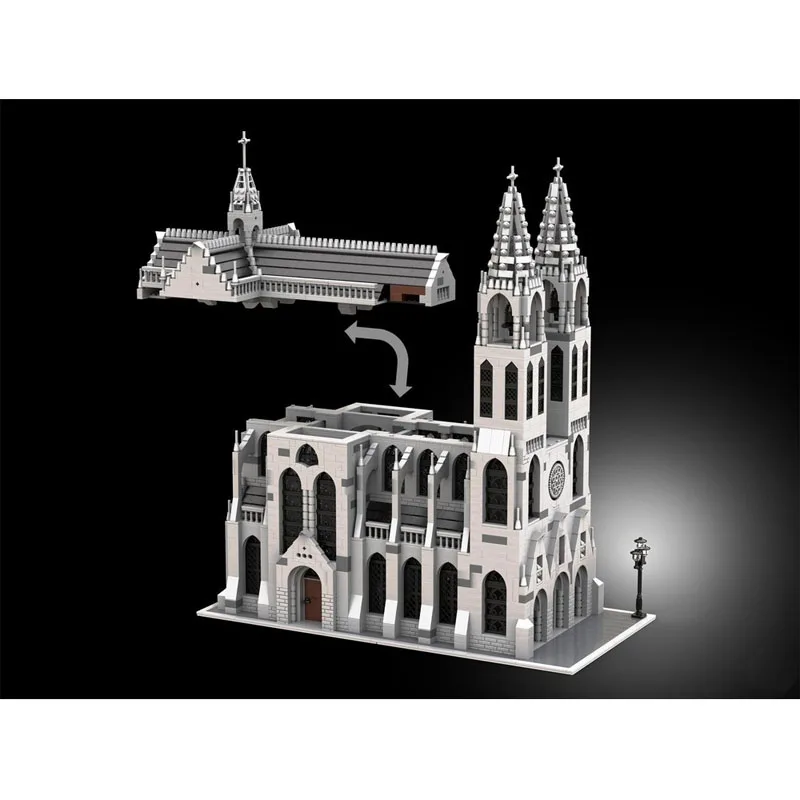 

MOC-148170 City Gothic Cathedral Street View Building Blocks Model 3997 PartsMOC Creative Boys Kids Birthday Building Blocks Toy