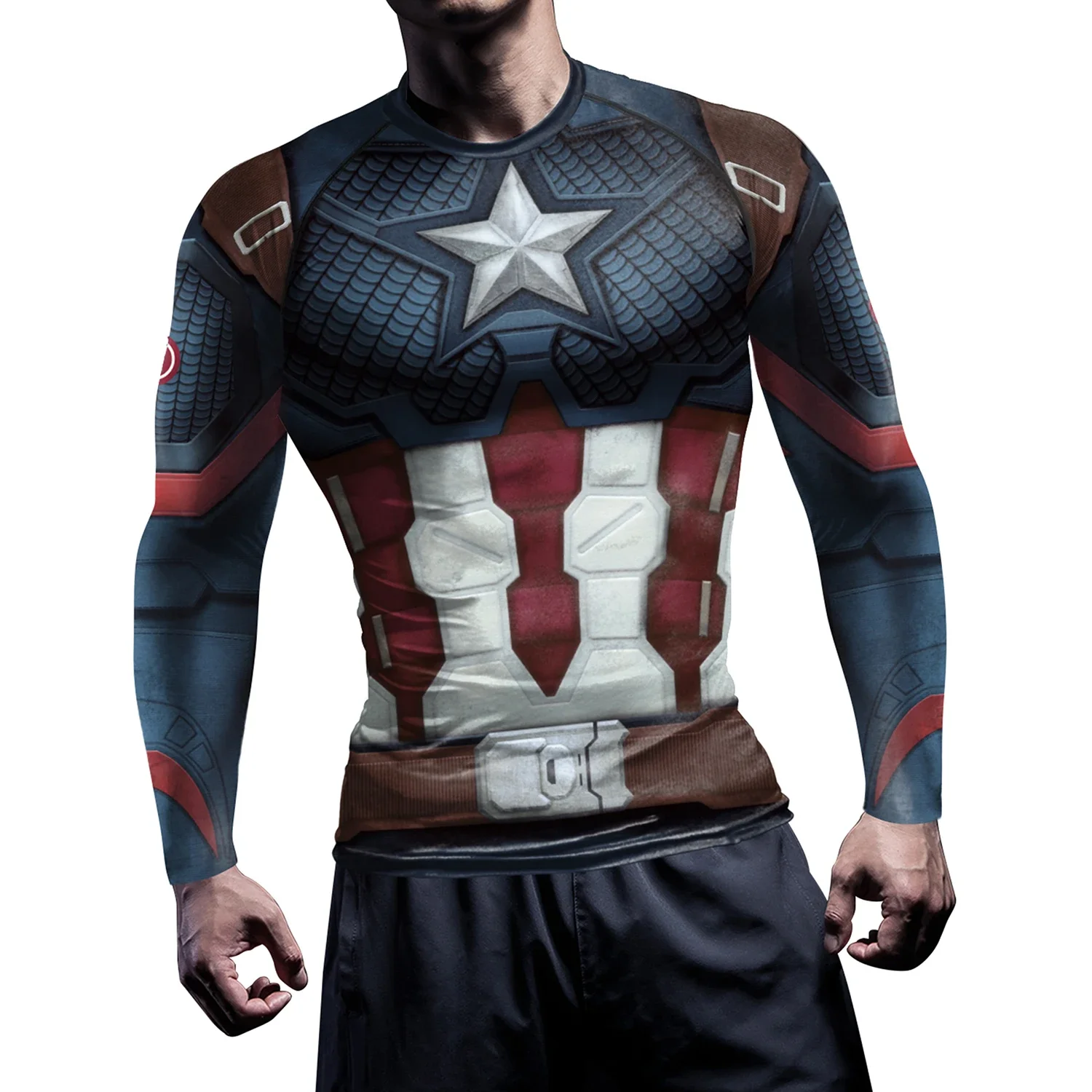 Compression Shirts for Men Long Sleeve Comics Spider Cosplay T-Shirt Superhero Tops Elastic Fitness Sportwear Halloween Clothes