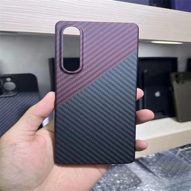 Carbon Fiber Case for Sony Xperia 1 V Phone Case Aramid Fiber Shockpfoof Protective Cover for Sony Xperia 1 V Phone Accessories