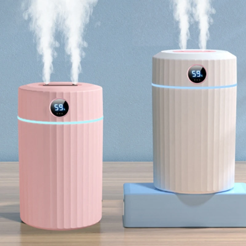 Humidificateur d'air à double buse avec écran LCD, diffuseur d'huiles essentielles et d'arômes, humidificateurs à ultrasons, 2L