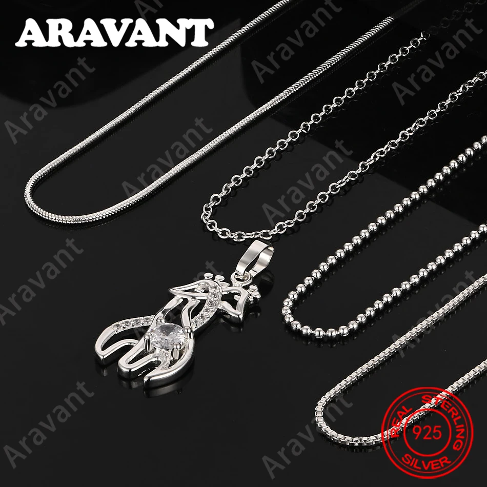 925 스털링 실버 사슴 모양 큐빅 펜던트 목걸이 일상 액세서리 여성용 심플하고 우아한 주얼리