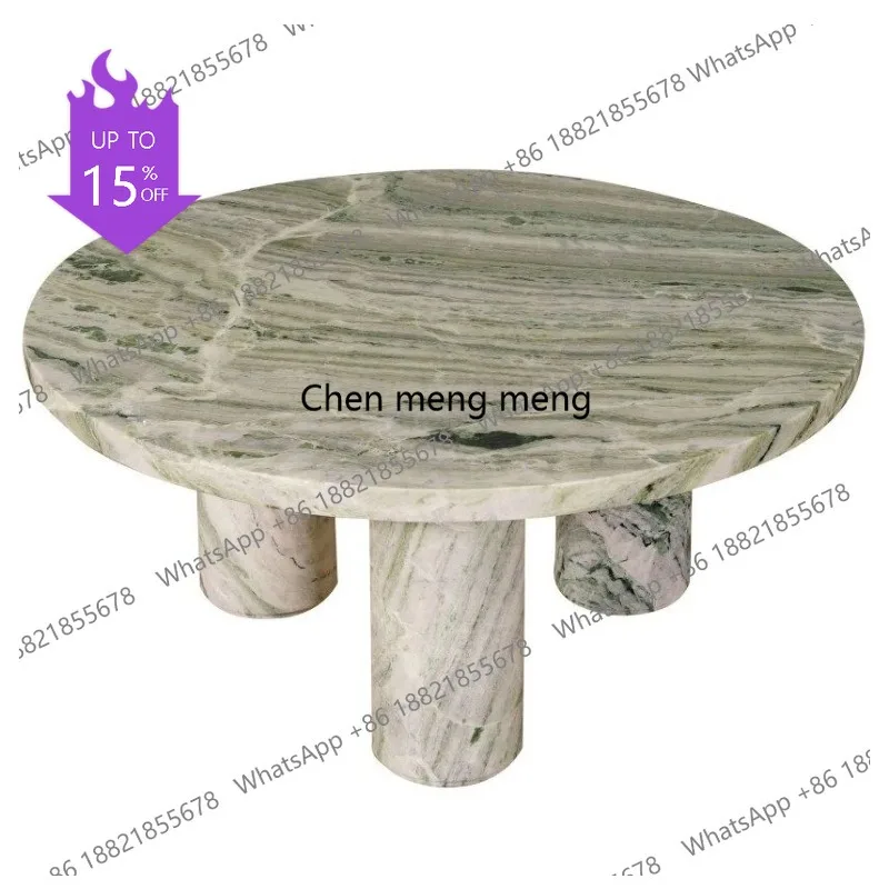 

Кофейный столик M02 из натурального мрамора, дизайнерский, для нишевых пространств, мягкий декор, с круглым столиком