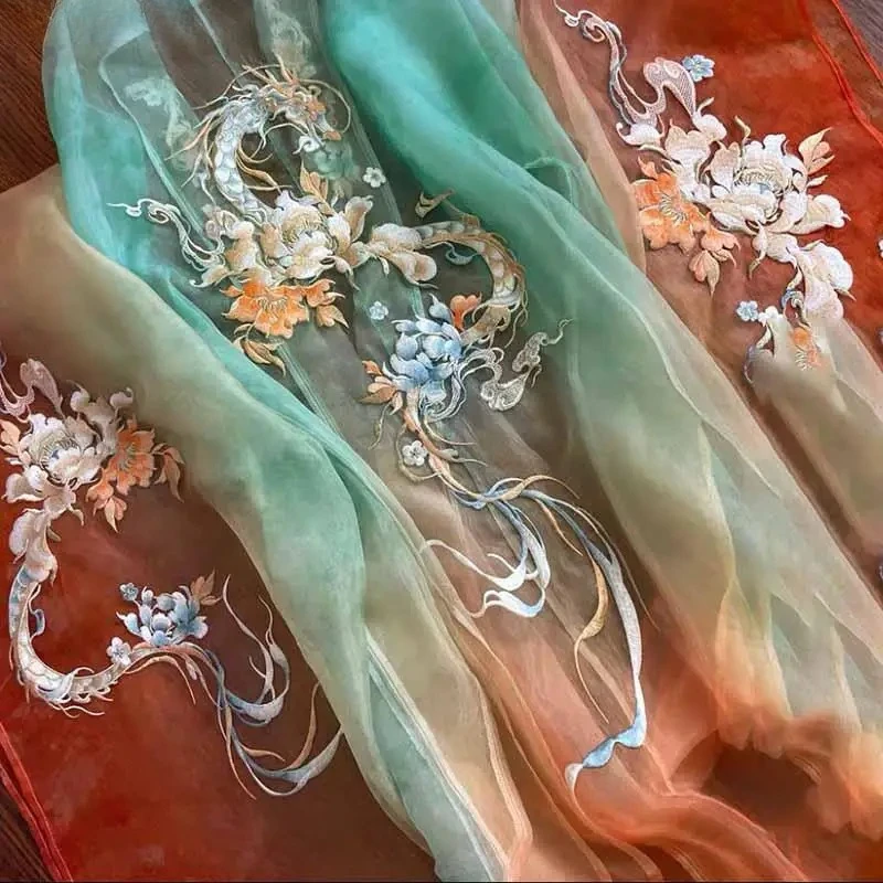 2025 فستان هانفو المرأة الصينية التقليدية التطريز هانفو أنثى كرنفال الجنية تأثيري حلي هانفو فستان برتقالي حجم كبير #5