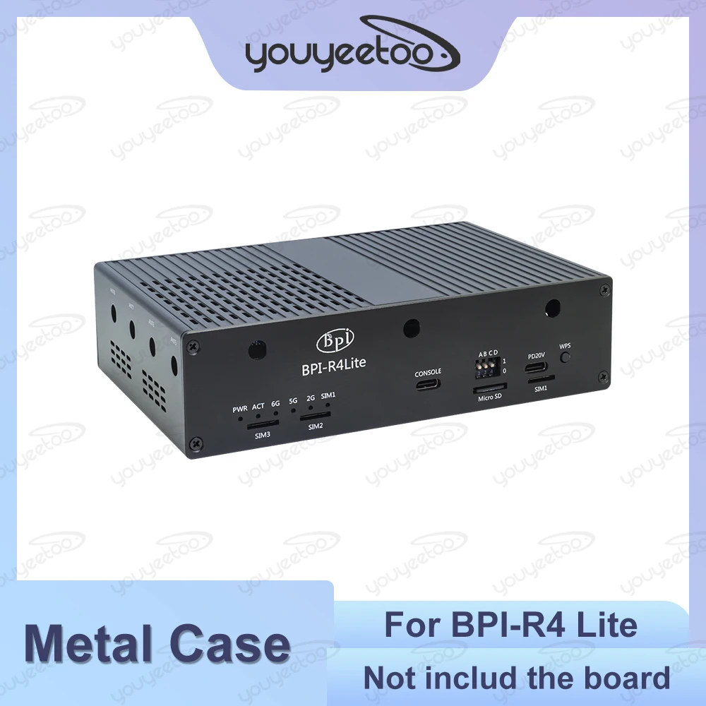 

Banana Pi Metal Case For BPI-R4 Lite Smart Router Board Protective Shell Without Motherboard Development Board Accessories