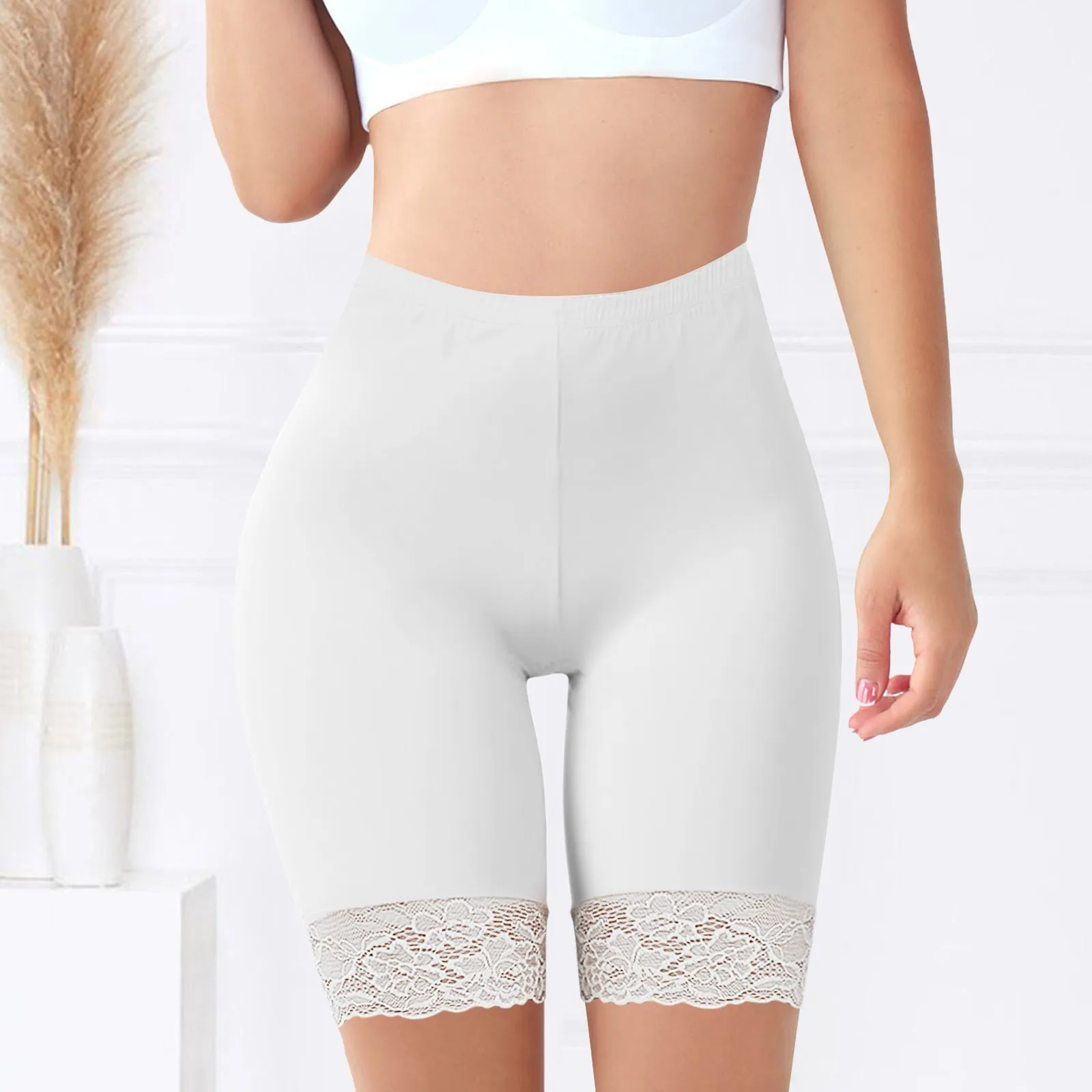 Women Safety Pants Elastic Soft Comfortable Modal Material Nude/Black Shorts Lace Safety Short Pants Female Lingerie Leggings