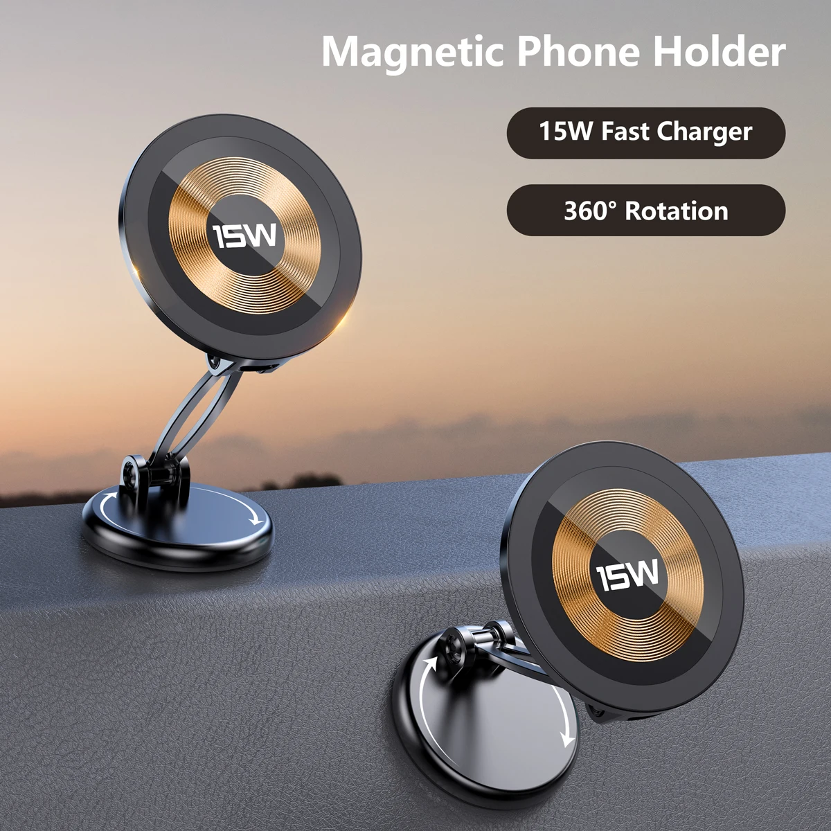 

Magnetic Car Phone Holder Wireless Chargeing Car Cell Phone Holder For iphone 15 14 Samsung Xiaomi magsafe Car Cellphone bracket