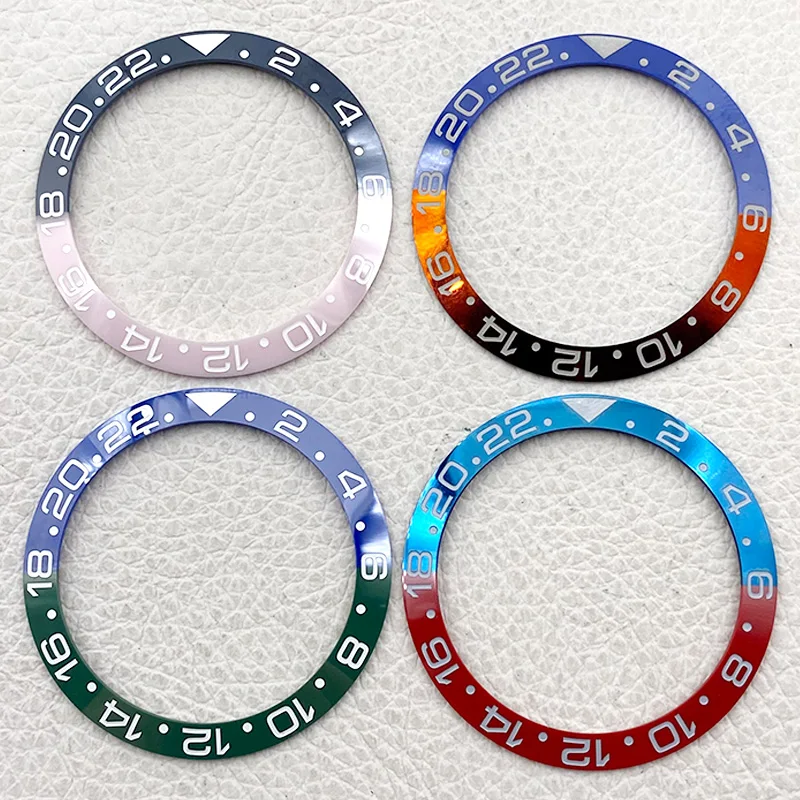 Mod 38*30.5mm Sloped Ceramic Bezel Insert Ring for SKX007 Omg Rlx Seamaster GMT Watch Case NH35 Movement Watch Parts Customized