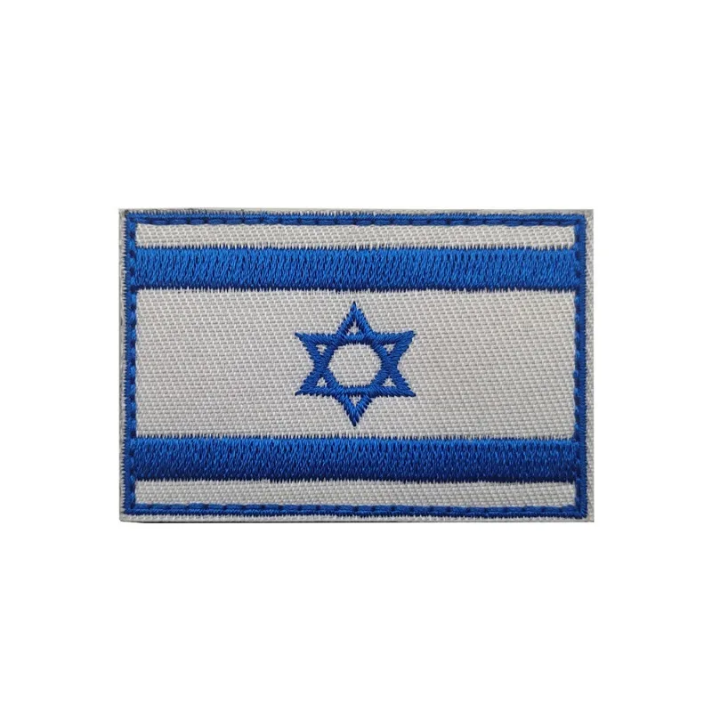 Bordado de la bandera de Israel, parches tácticos de tela, brazalete judío, emblema del ejército de gancho y bucle, insignias de combate israelí, 1