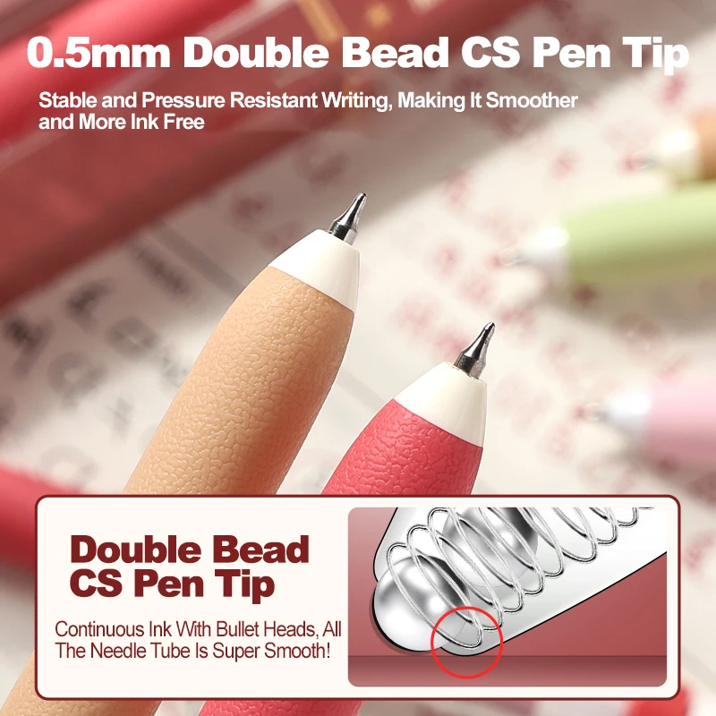 1PC Decompression Rotary Pen Decompression Press Neutral Pen Black Pen High Appearance Scrolling Pen Black Double Bead CS Pen Co