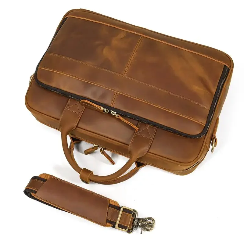 Valigetta da uomo Borsa a tracolla da lavoro Borse a tracolla in pelle Borsa per computer portatile Borsa da viaggio da uomo Borsa da uomo da 15 pollici