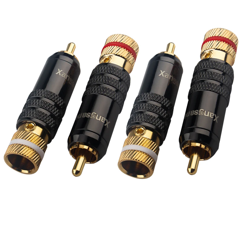 WBT RCA Male Connector WBT-0144 Signal Line RCA Screws Soldering Locking Plug Lotus Head Copper Plug Gold Plated