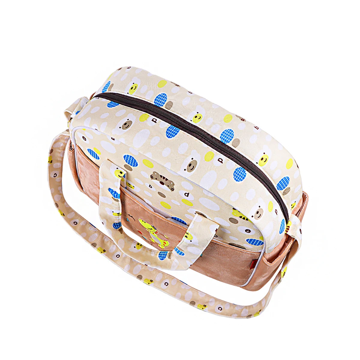 Moda padrão dos desenhos animados ombro único grande saco de mamãe multifuncional portátil saco de fraldas para viagens portátil diagonal cruz
