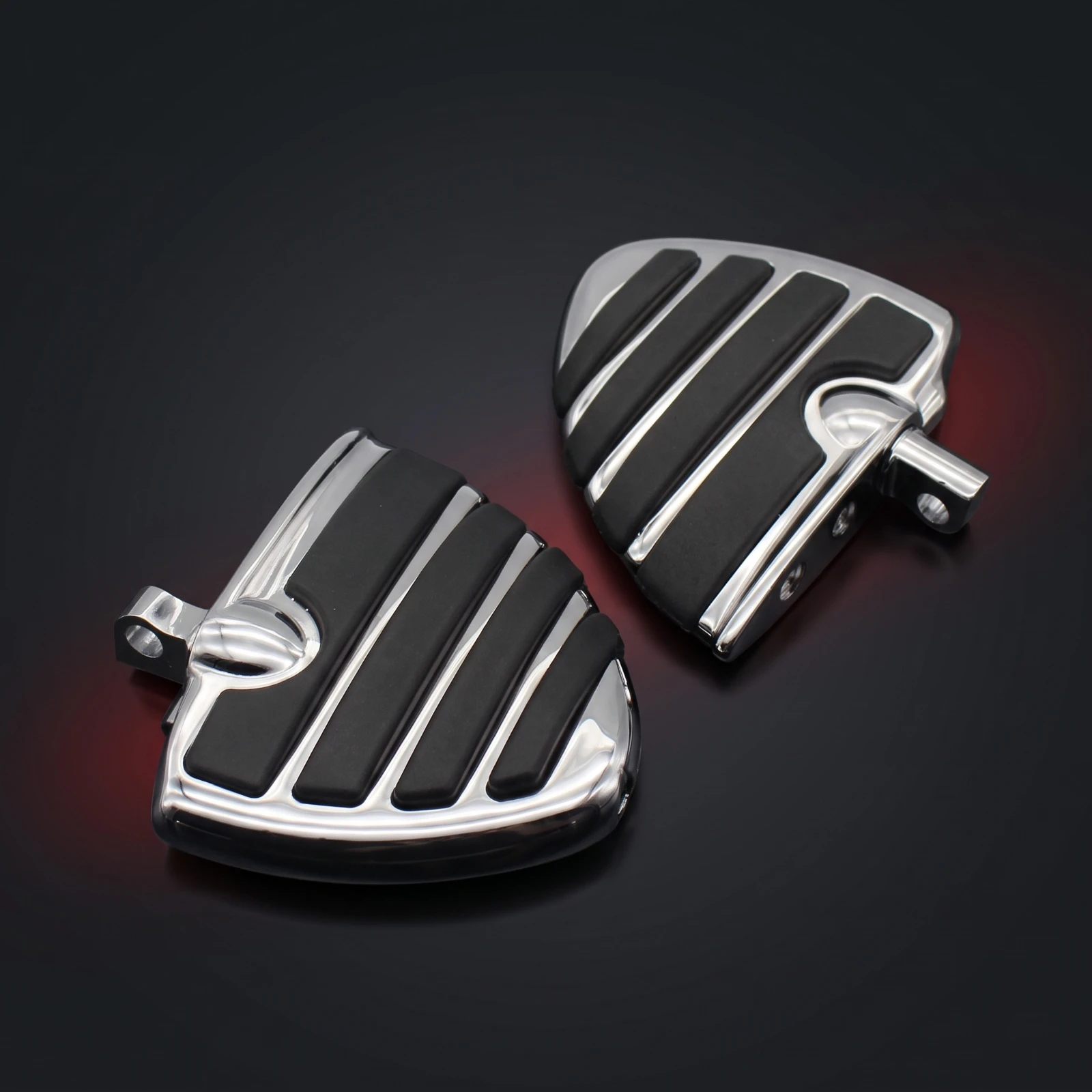 2 Pieces Motorcycle Foot Pegs with Rubber Grip Pattern Sturdy Harley Style Foot Pegs Footrests Custom Easy to Install