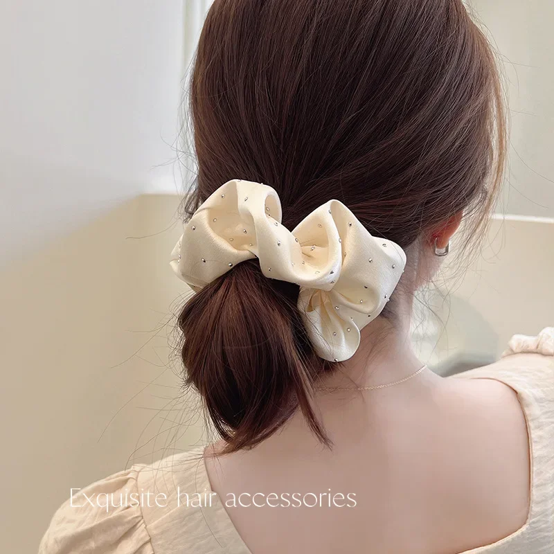 French Large Scrunchie Girls Feel High Appearance Level Summer Tie Hair Hair Rope Sen Tied Ponytail Leather Band Head Rope