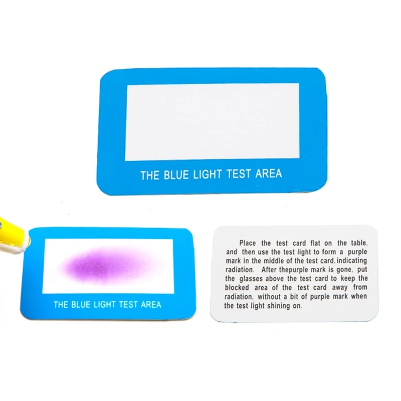 Upgraded Blue Light Test Card 100 Pcs/Set Polarized Sunglasses Test Card Check Glasses Blue Light Test Paper Accessory