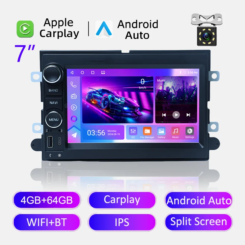 Android Radio Voor Ford F150 F250 F350 Fusion Mustang Explorer Edge Focus Multimedia Speler 7 "Touchscreen Carplay Auto Stereo