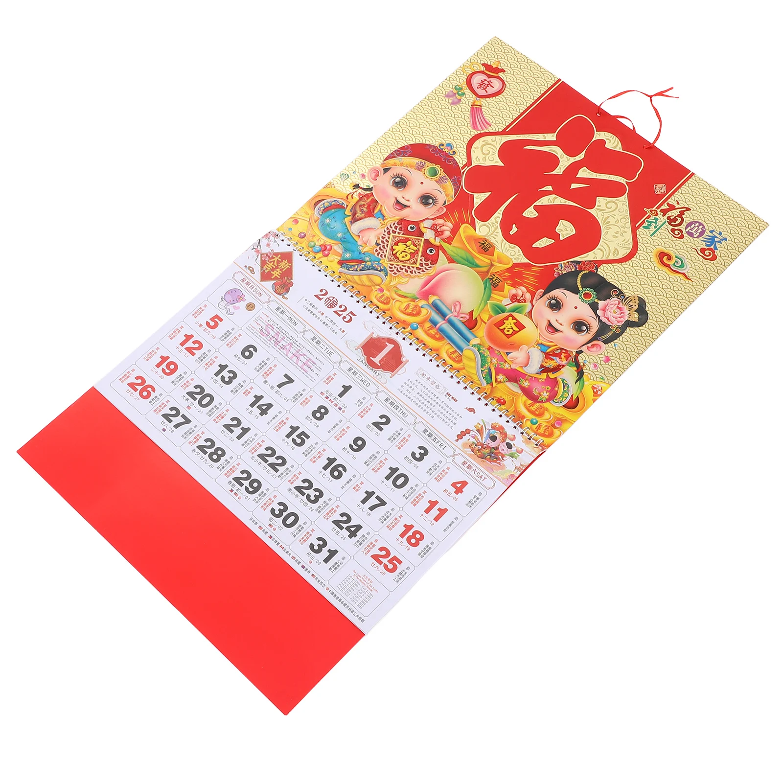 

Gold Foil Fu Card Calendar Chinese New Year Snake Family Wall Calendars Delicate Hanging Lunar Hook up