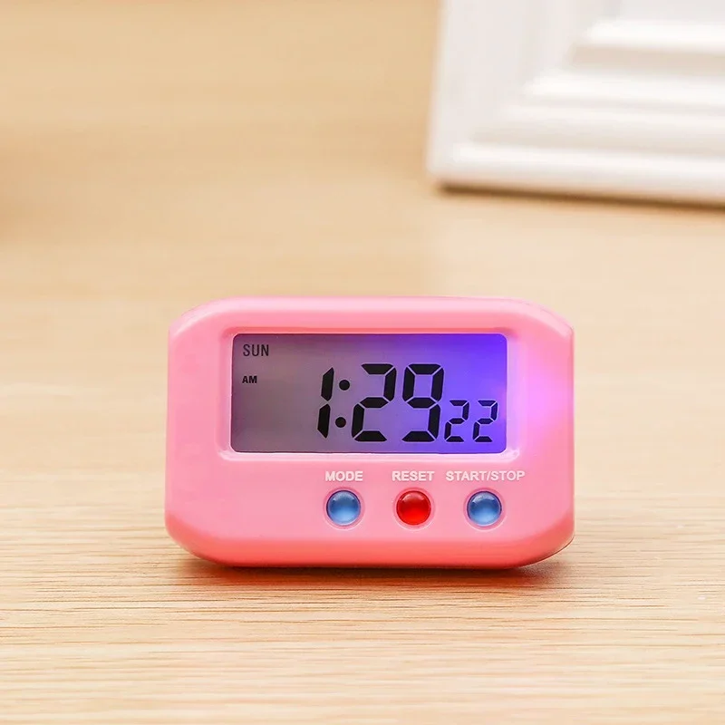 Home Alarm Clock Digital Time Kitchen Night Light Small Stop Snooze Table 2.7