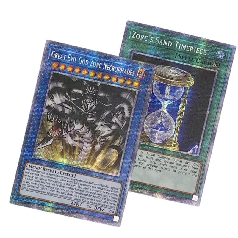 Yugioh Cards Great Evil God Zorc Necrophades Self Made Anime Game Characters Collection Classic Series DIY Flash Cards Toy Gifts