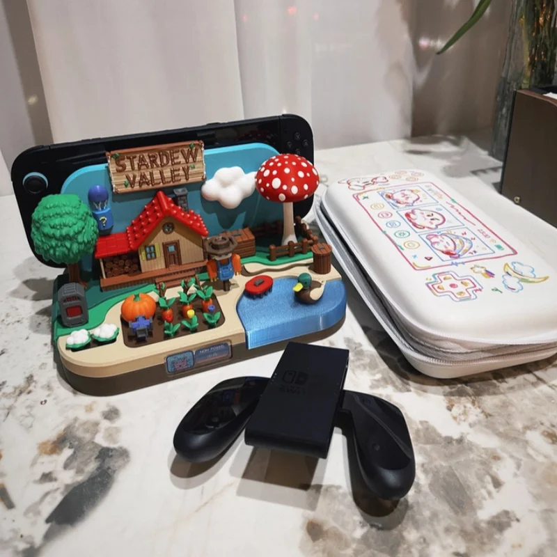 Suporte de Carregamento Decorativo com Tema de Fazenda Stardew Valley para Nintendo Switch OLED e Modelos Padrão