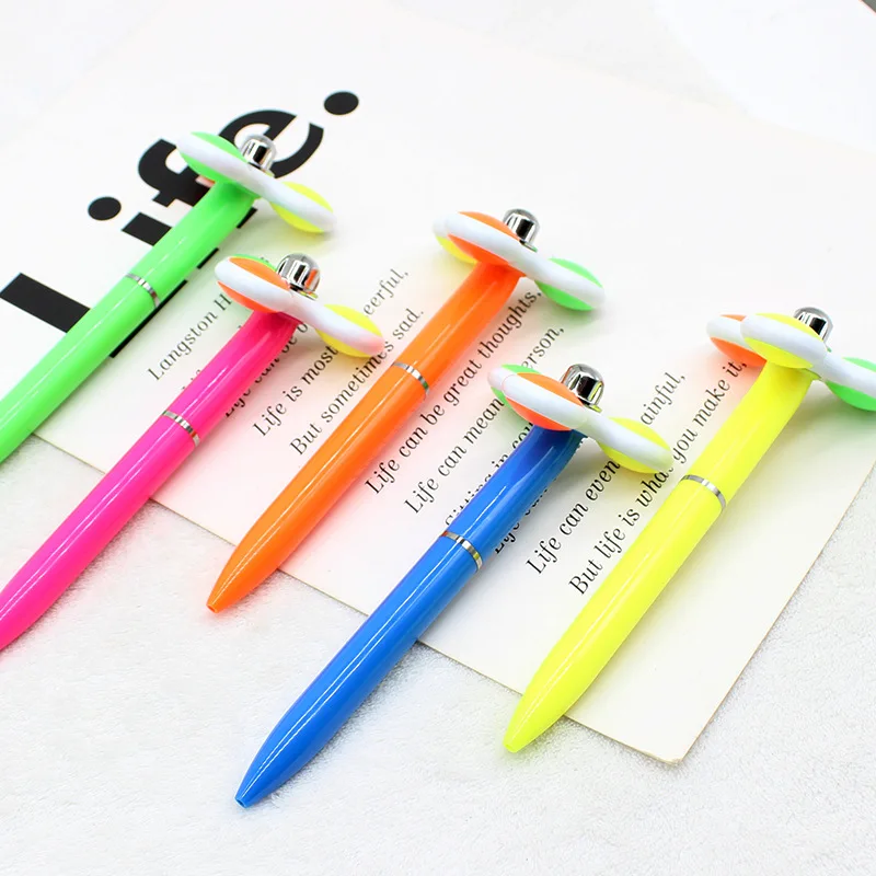 20PCS Multifunctional Colorful Rotating Twisting Fingertip Gyroscope Pen Creative Office Stationery Decompression Toy Ball Pen