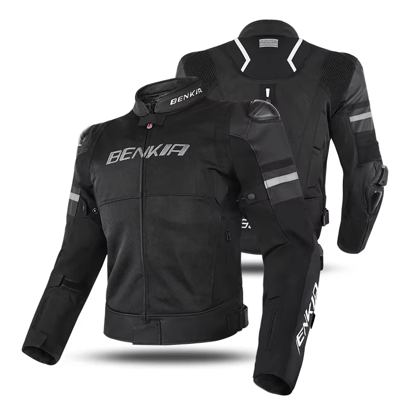 Motorcycle Jacket Mesh Breathable CE Grade Anti Fall Leather Splicing Jacket Motorcycle Accessories Shock Absorption