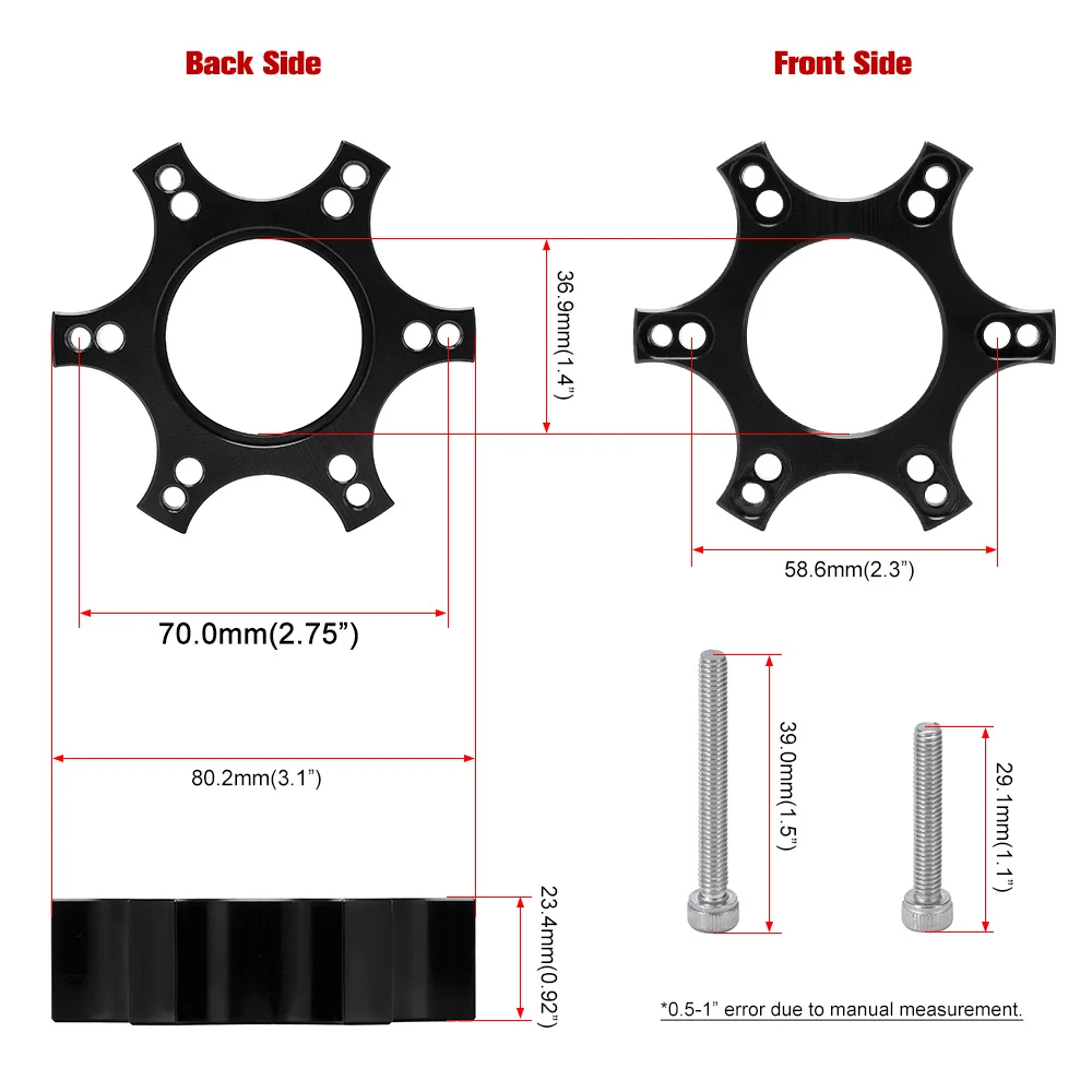 Aluminum alloy 70mm Wheel Spacers Adapter Plate Ring for Thrustmaster T300RS Steering Wheel upgrade Steering Wheel Adapter Plate