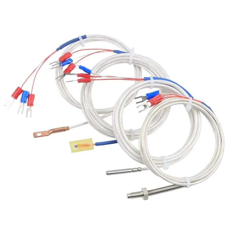 

K Type Thermal Resistance PT100 Temperature Sensor Waterproof High Temperature Resistant Slot Type Temperature Measuring Wire