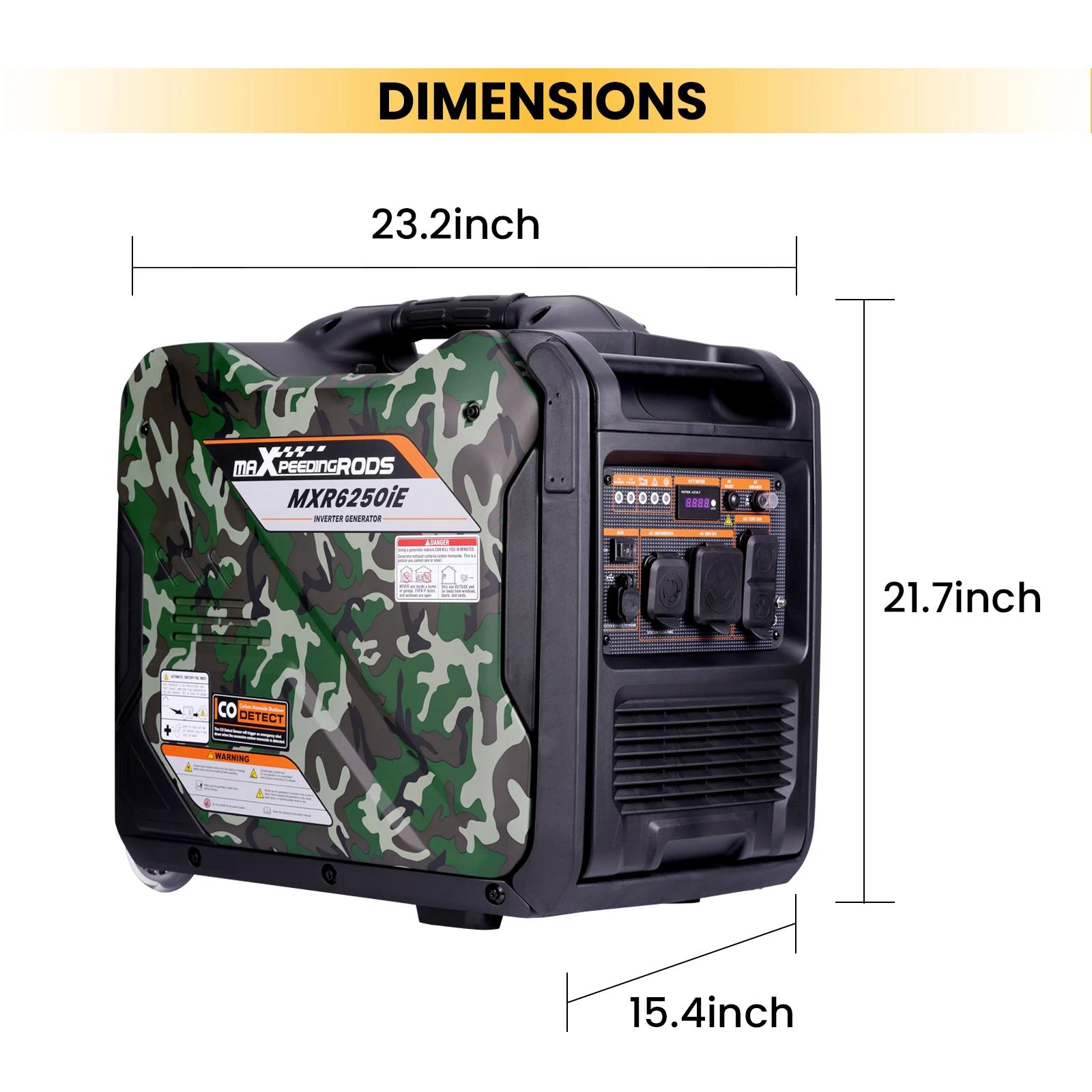 

Portable Inverter Generator 5.5KW Max 5000 Watt Electric Start w/ CO Alert