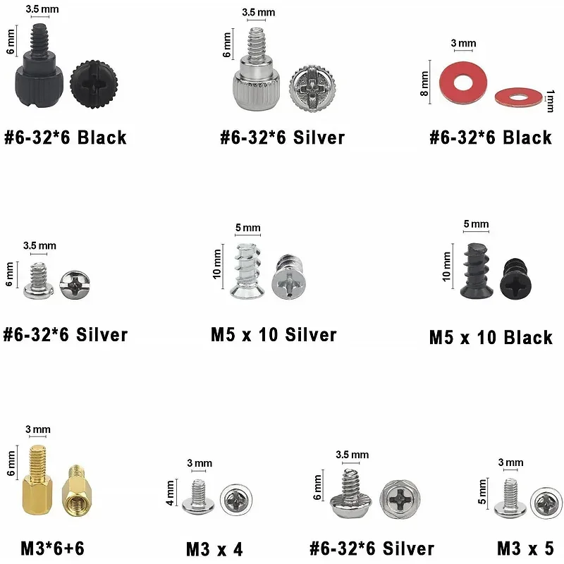 228/280/300/332/360PCS/Box Computer PC Case Hard Disk Drive Fan Motherboard Assemble Repair Hand Screws Bolt Standoff Set Kit