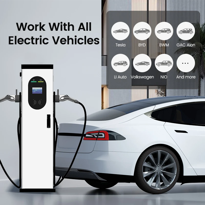120KW Ev Charging Pile Electric New Energy Dc Car Vehicle Charging Pile Double Gun Floor Mounted DC EV Charger