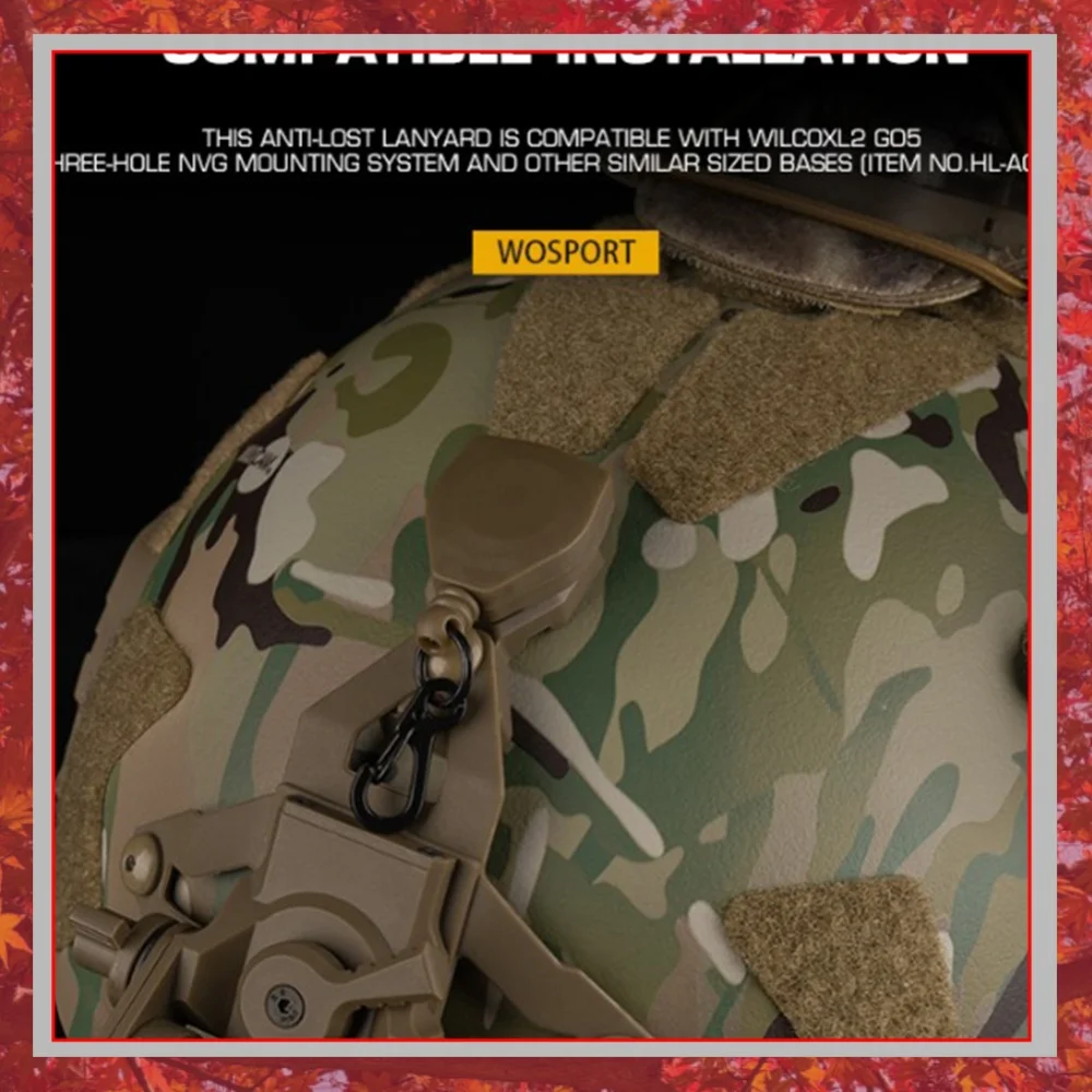 NVG Lanyard Helmet Bracket Lanyard 360 Degree Rotation Night Vision Device Anti-Lost Lanyard Telescopic Rope Helmet Accessories